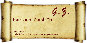 Gerlach Zorán névjegykártya